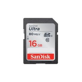 Tarjeta de memoria SD 16GB Sandisk Ultra 80 MB/s Clase 10