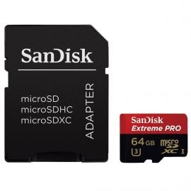 Tarjeta de Memoria Micro SD 64GB Extreme Pro con adaptador 100 MB/s