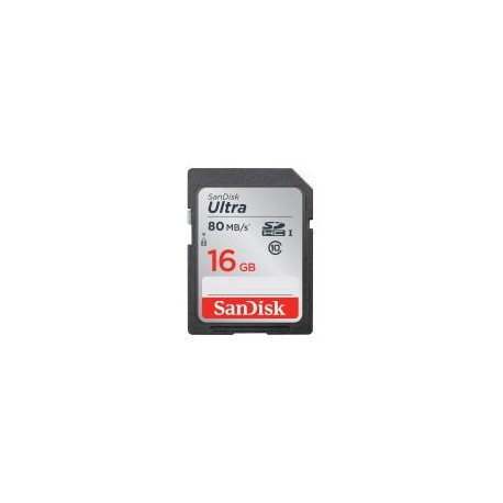 Tarjeta de memoria SD 16GB Sandisk Ultra 80 MB/s Clase 10