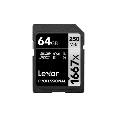 Tarjeta de memoria Lexar 64gb SDXC 1667x UHS-II V60 U3