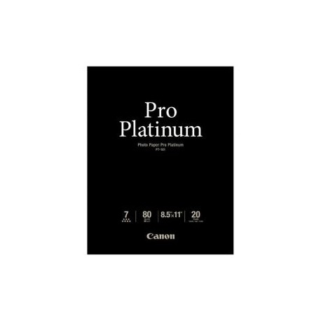 Papel Fotográfico Canon Pro Platinum PT-101 8.5x11" 20 hojas