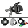 Kit reflector montura bowens, aletas, nido abeja y geles Godox