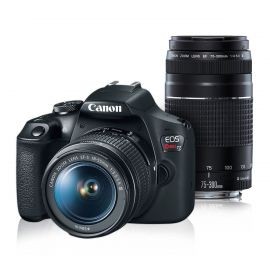 Cámara Canon EOS Rebel T7 con lentes EF-S 18-55mm y EF 75-300mm
