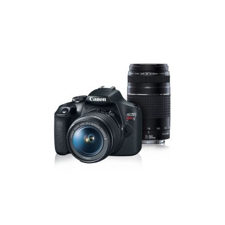 Cámara Canon EOS Rebel T7 con lentes EF-S 18-55mm y EF 75-300mm